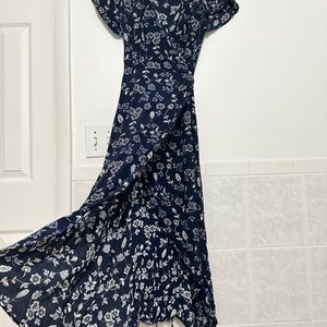 Gap dress, navy-white, wrap maxi dress